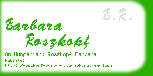 barbara roszkopf business card